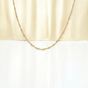 NEW 18K yellow gold plated twisted wave chain choker necklace jewelry B21B
